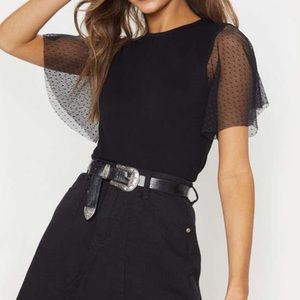 Cute sheer sleeve top